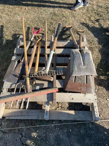 Pallet of yard tools