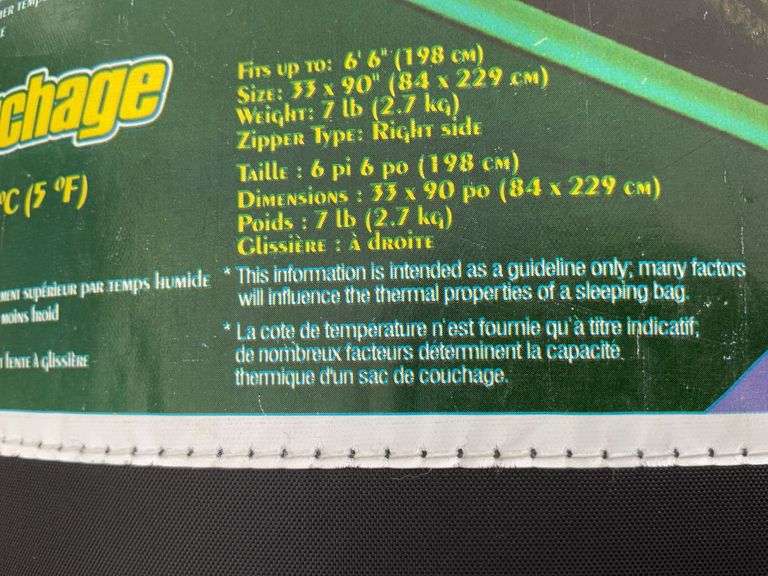 Woods mummy sleeping bag rated  for 15 below