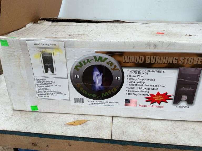 Nu-Way mini woodburning stove for ice shacks. Unused
