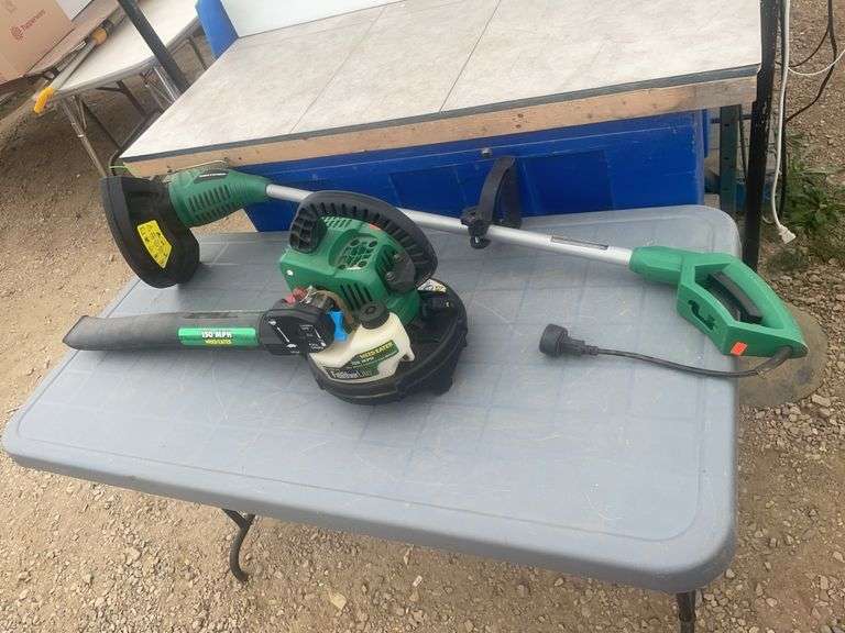 Weed eater gas motor blower - untested but has a nice compression, a working electric weed eater whi