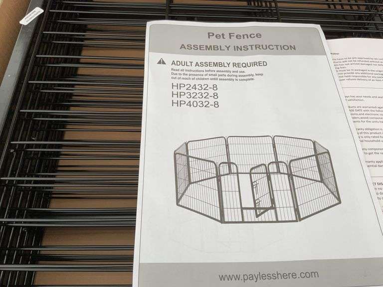 Unused pet playpen, 8 panels 24” x 32”
