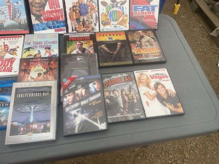 Approximately 50 DVDs