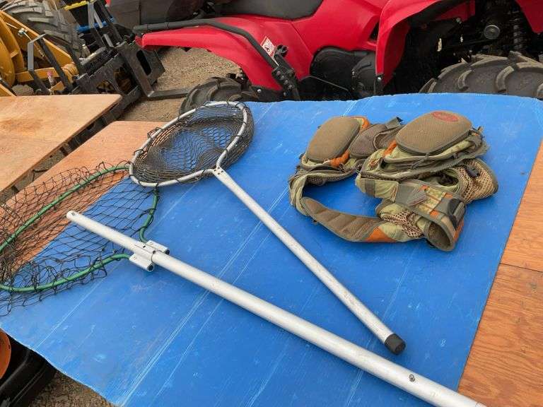 Pair of dip nets one is extendible, fisherman’s vest
