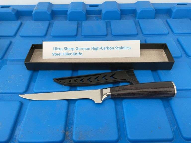 Ultra sharp German high carbon stainless steel filleting knife, 6" blade