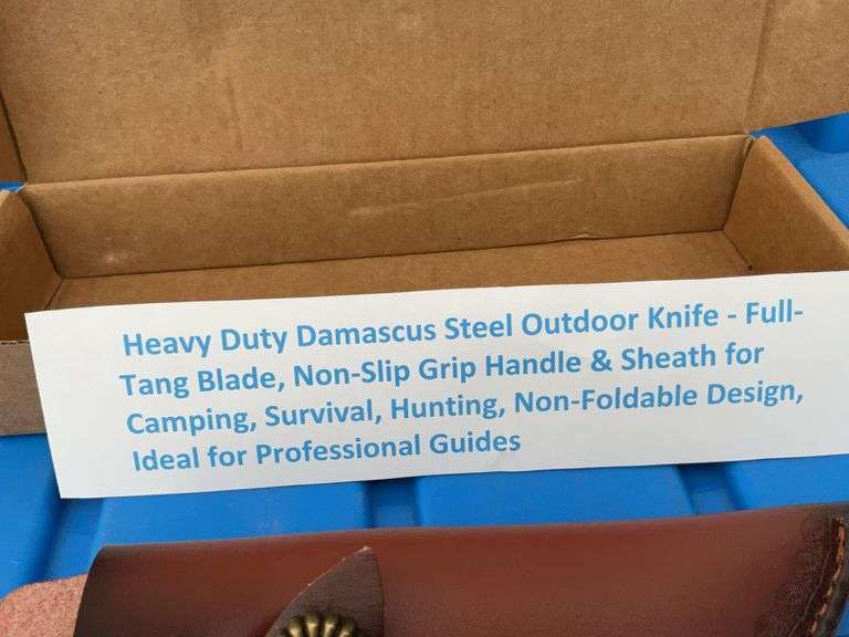 Heavy duty Damascus steel outdoor knife, 4” blade