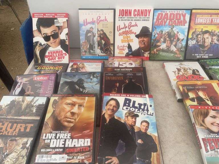 Approximately 50 DVDs