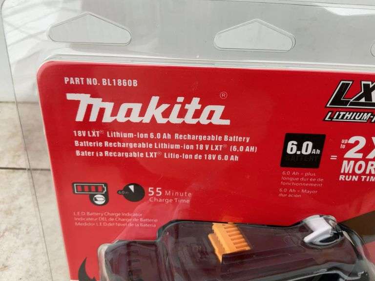 Makita 18 V LXT lithium ion, 6.0 AH rechargeable battery