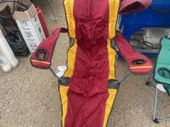 Pair of nice folding lawn chairs one is Saskatchewan Roughriders