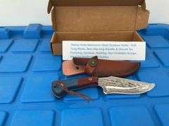 Heavy duty Damascus steel outdoor knife, 4” blade