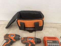Rigid 12 V impact cordless screwdriver, 12 V cordless drill, comes with charger and two batteries wo