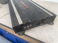 30 pound weight, a base amplifier - condition unknown, and a small set of screwdrivers