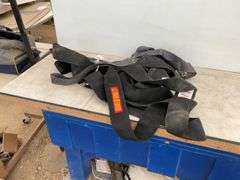 2 pair of Kunys kneeling pads, pair of goose necks, trowels, Stanley plane, shoulder strap