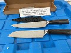 A two piece kitchen knife set, kitchen chef knife set, 8"chef knife, 7" santoku knife