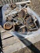 Pallet of Case 270 skidsteer bogey wheels & idlers - drive sprockets reversed once