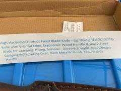 Fixed blade Damascus knife approximately 5” blade