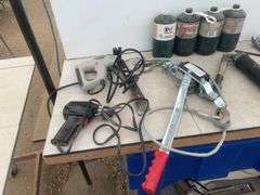 Cable come along, soldering gun, electric stapler, grease gun, propane etc.