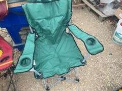 Pair of nice folding lawn chairs one is Saskatchewan Roughriders
