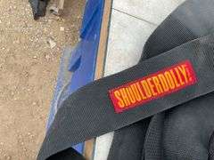 2 pair of Kunys kneeling pads, pair of goose necks, trowels, Stanley plane, shoulder strap