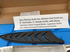 A two piece kitchen knife set, kitchen chef knife set, 8"chef knife, 7" santoku knife