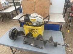 Running Jiffy Model 30 - 8" ice auger comes in shop built box and extension, crate not included