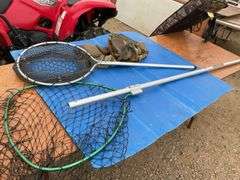 Pair of dip nets one is extendible, fisherman’s vest