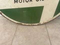 Double sided Castro motor oil sign measure 30" across