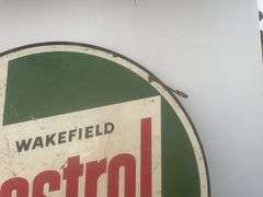 Double sided Castro motor oil sign measure 30" across