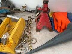 Working Mastercraft sawzall, anchors, whipper snipper heads, Ryobi undercarriage spray nozzle etc.