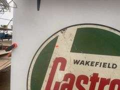 Double sided Castro motor oil sign measure 30" across