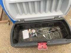 Rubbermaid toolbox measures overall 43 long by 20w x 16 deep