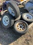 5 trailer tires/rims 14” & 15”