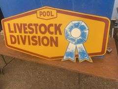48“ x 24“ Pool  livestock division wooden sign one side only
