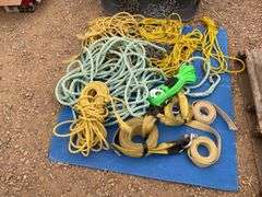 Qty of rope and several light chains with no hooks comes in the tote