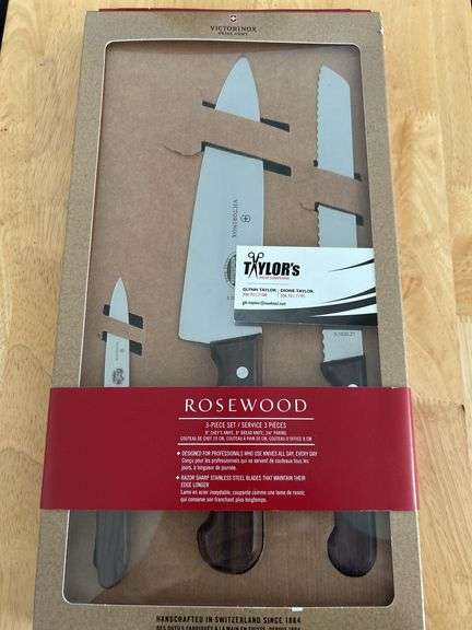 3pc Victorinox "ROSEWOOD" knife set