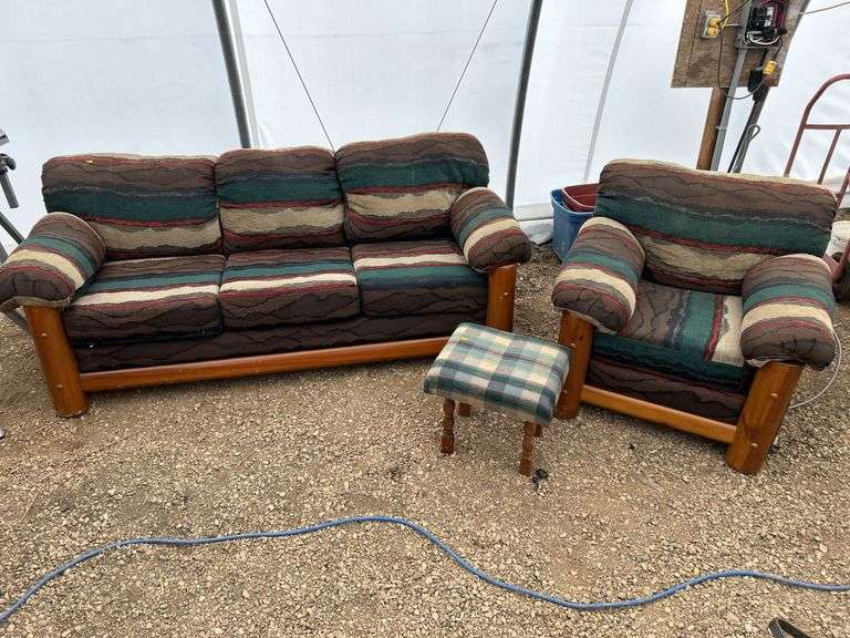 Sofa, chair & footstool