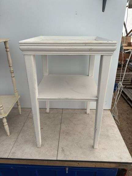 2 antique wooden stands, wooden corner stand, wooden stand