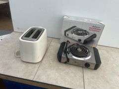 Single element superior hot plate, two slice toaster - both work