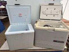 2 coolers - smaller one missing cord, condition unknown