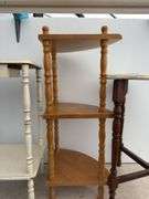 2 antique wooden stands, wooden corner stand, wooden stand