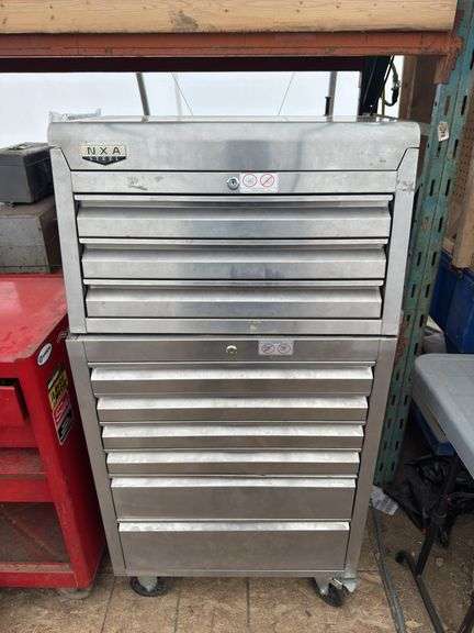 NXA Steel tool box c/w contents - Taylors Auctioneers Ltd