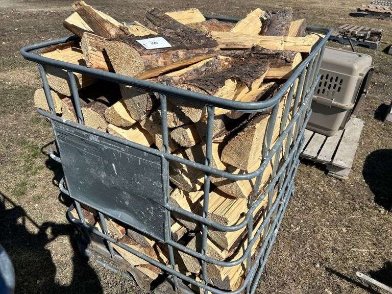 Tote of Spruce firewood split