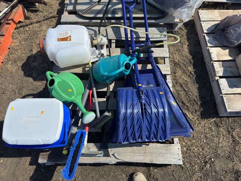Qty of shovels, cooler, brushes, chemical sprayer etc