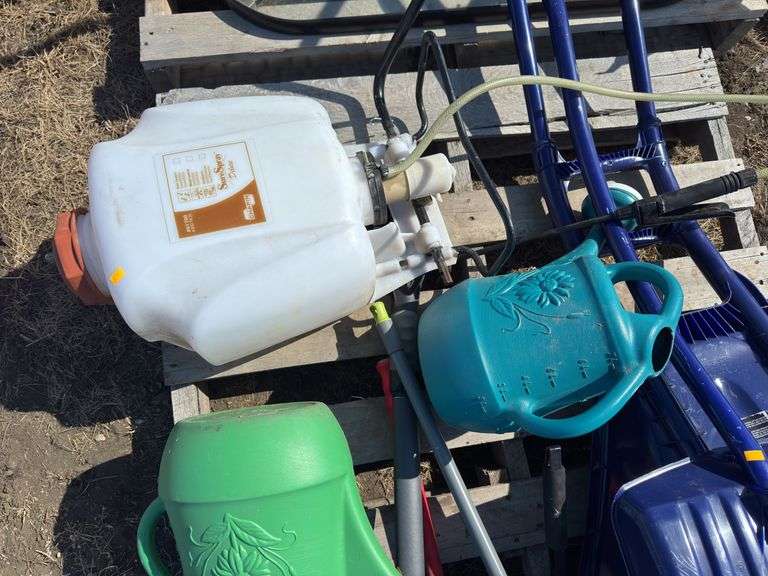 Qty of shovels, cooler, brushes, chemical sprayer etc