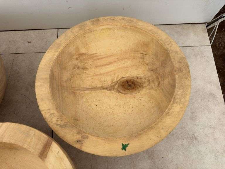 5 rough turned cottonwood bowls - cut in 1998-1999, dry and ready to finish - 10” - 12” diameter