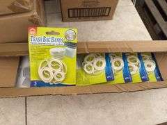 Qty of waffle cups, trash bag bands, Natures Miracle stain & odour remover, compression elbow sleeve