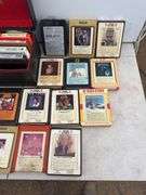 Lrg qty of 8 track stereo tapes including Johnny Cash, Elvis Presley, Willie Nelson etc