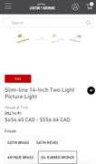 2 Unused Slim-line 14" Two Light Picture Lights