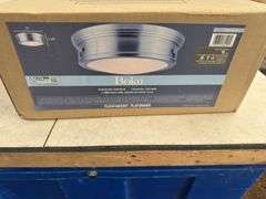 2 - 2’ 3” Birch tree lights, Tay outdoor light, Boku flush mount light, Heath Zenith motion sensor l