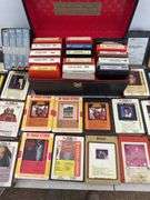 Lrg qty of 8 track stereo tapes including Johnny Cash, Elvis Presley, Willie Nelson etc