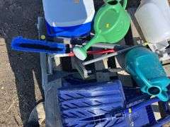 Qty of shovels, cooler, brushes, chemical sprayer etc